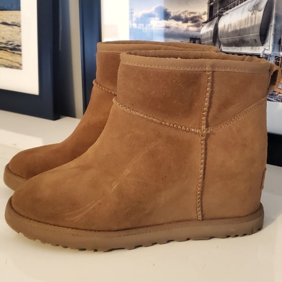 UGG Femme Mini Suede Ankle Wedge Boots - Picture 5 of 16